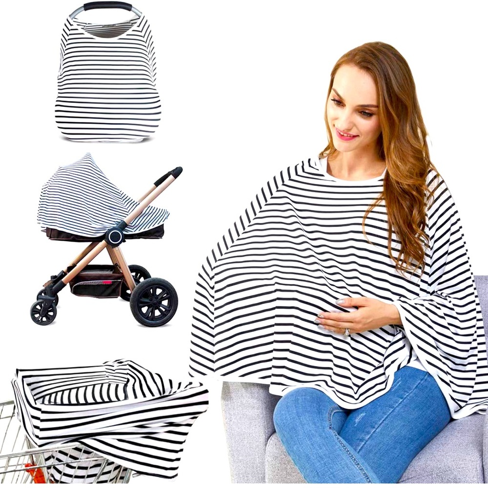 Nursing Cover Baby Car Seat Canopy, Cart Cover, Stroller Cover 360° Full Privacy